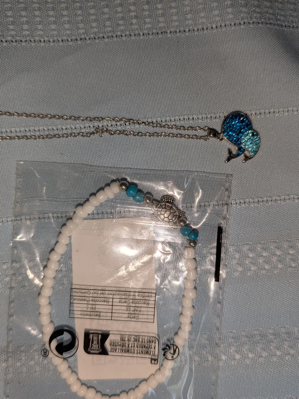 Sea Set - Beaded Turtle Bracelet & Whale Pendant Necklace